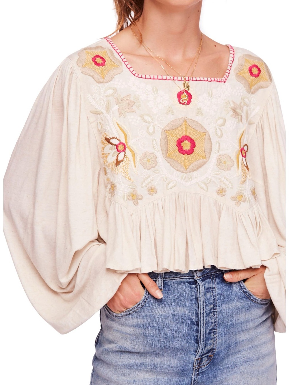 Free people Claudine Peasant Top